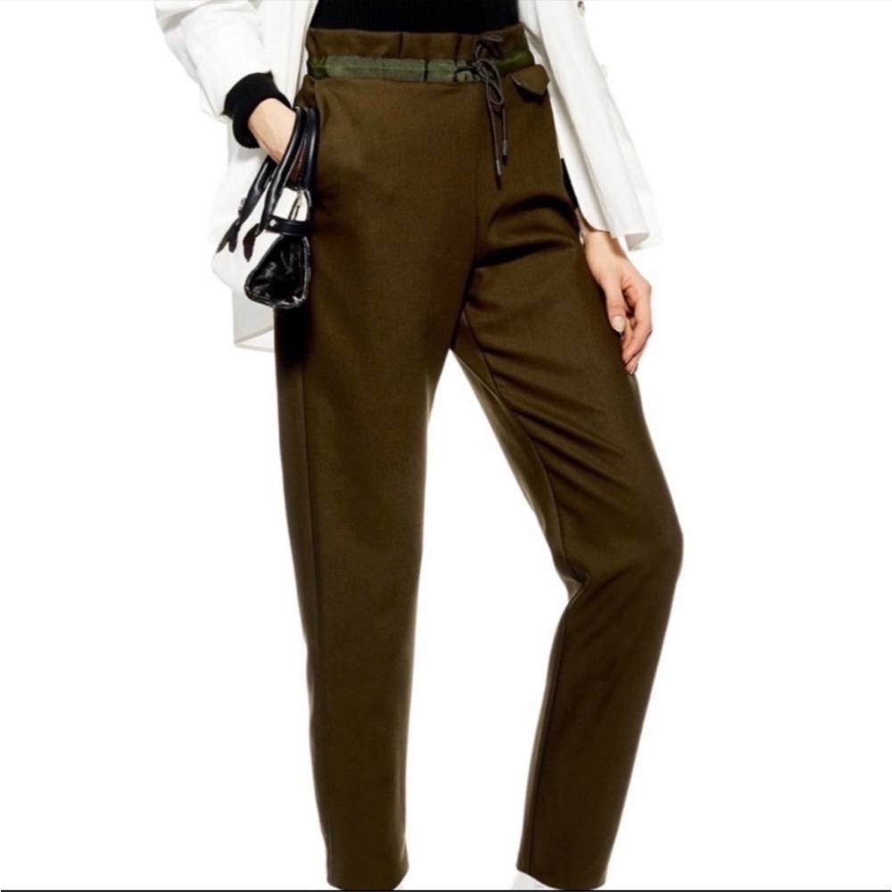 Topshop Luxe Paper Bag Waist Pants, Sz 6